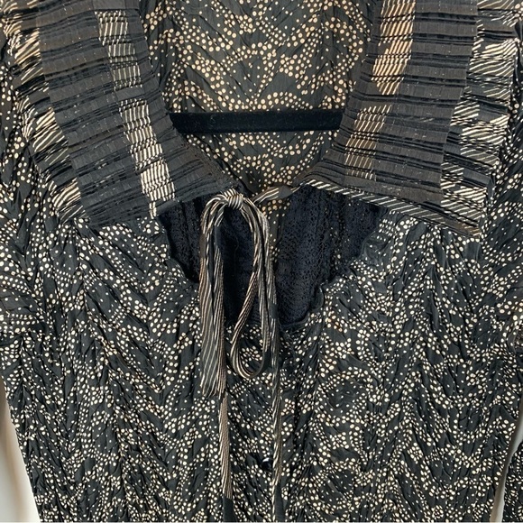 Alberto Makali Vintage Gothic Bohemian Black Chiffon Blouse Top Women's sz M - Picture 6 of 8